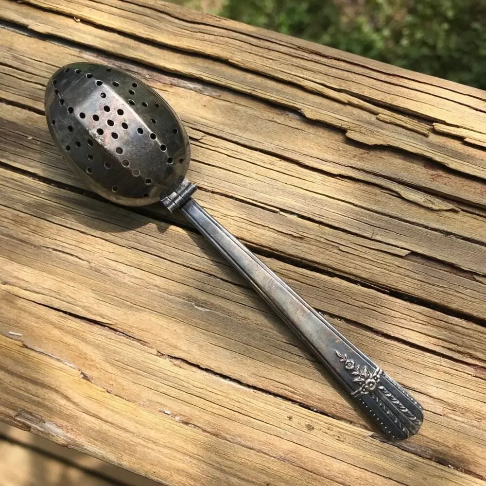 Oneida Wm. A. Rogers A1 Plus Vintage Tea Steeper Strainer Infuser Hinged Spoon